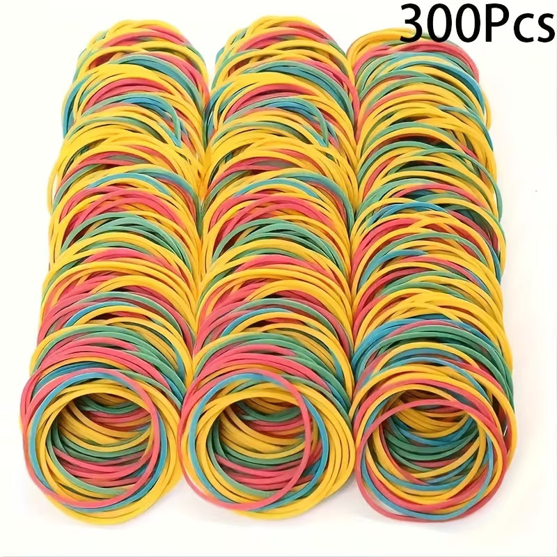 100/300pcs of Multicolored Rubber Bands, Durable And Elastic, with a Diameter of 38 Mm, Made of Stretch Synthetic Rubber, Suitable for Office Supplies, School, And Home Use