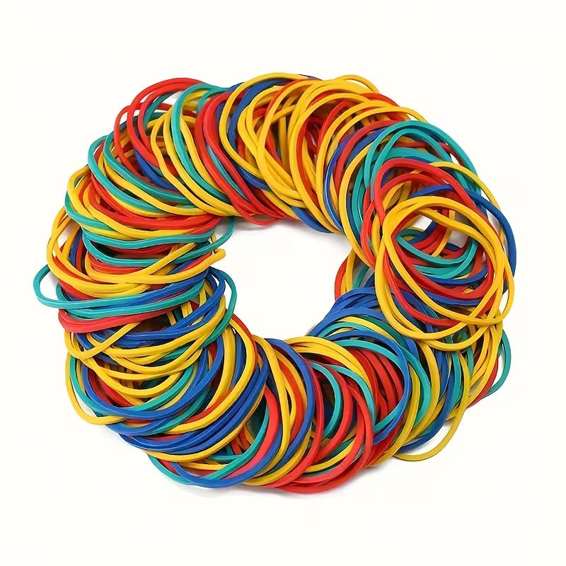 100/300pcs of Multicolored Rubber Bands, Durable And Elastic, with a Diameter of 38 Mm, Made of Stretch Synthetic Rubber, Suitable for Office Supplies, School, And Home Use
