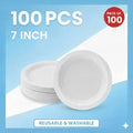 100 White 7-Inch (19 cm) Plates Heavy-Duty