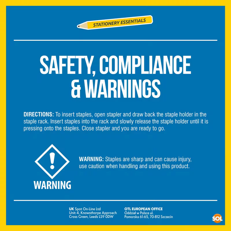 10,000 Pack 26/6 Office Staples | Standard Fit 26/6mm Staples for Desktop