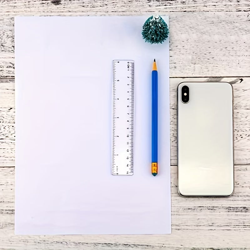 10pcs/pack Clear Plastic Ruler 15cm 6 Inch Straight Ruler Transparent Plastic Ruler Kit Measuring Tool for Student School Office