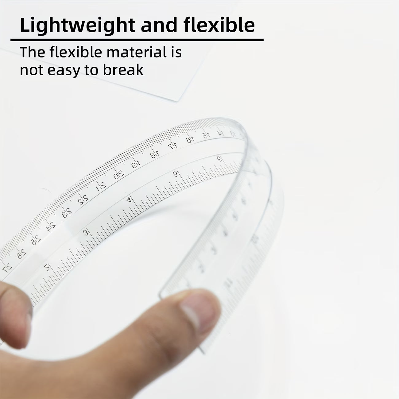 12-Inch 30cm Transparent Acrylic (PMMA) Curved Ruler, Durable Plastic Hollow Straightedge for Teachers and Students, Classroom Teaching Tools