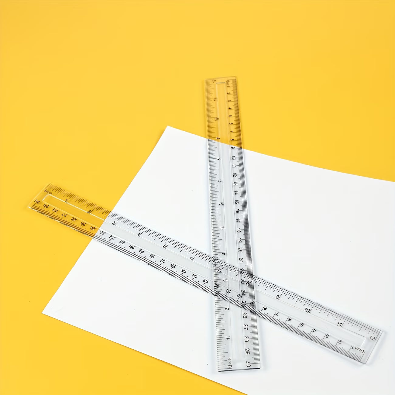 12-Inch 30cm Transparent Acrylic (PMMA) Curved Ruler, Durable Plastic Hollow Straightedge for Teachers and Students, Classroom Teaching Tools