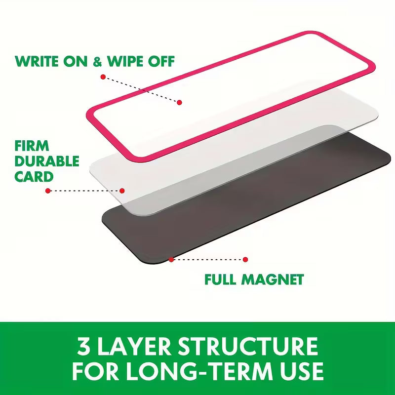 27-Pack Erasable Label Board with Dry Erase Markers, Writable Magnetic Dry Erase Stickers for Homework, Refrigerator Notes, Whiteboard Magnetic Stickers for Office and Home, Reusable for Writing