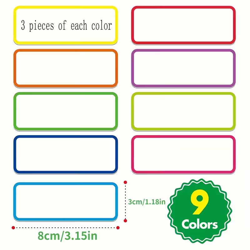 27-Pack Erasable Label Board with Dry Erase Markers, Writable Magnetic Dry Erase Stickers for Homework, Refrigerator Notes, Whiteboard Magnetic Stickers for Office and Home, Reusable for Writing