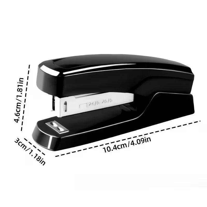 Stapler Set Includes Stapler and a Box of Staples/Cards, Suitable for Office, School, and Home Use, Black and White
