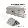 Stapler Set Includes Stapler and a Box of Staples/Cards, Suitable for Office, School, and Home Use, Black and White