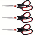 3pcs Stainless Steel Multipurpose Scissors, 21.59 cm Ultra Sharp Shears with Comfort Grip Handles for Household, Office, and Crafts