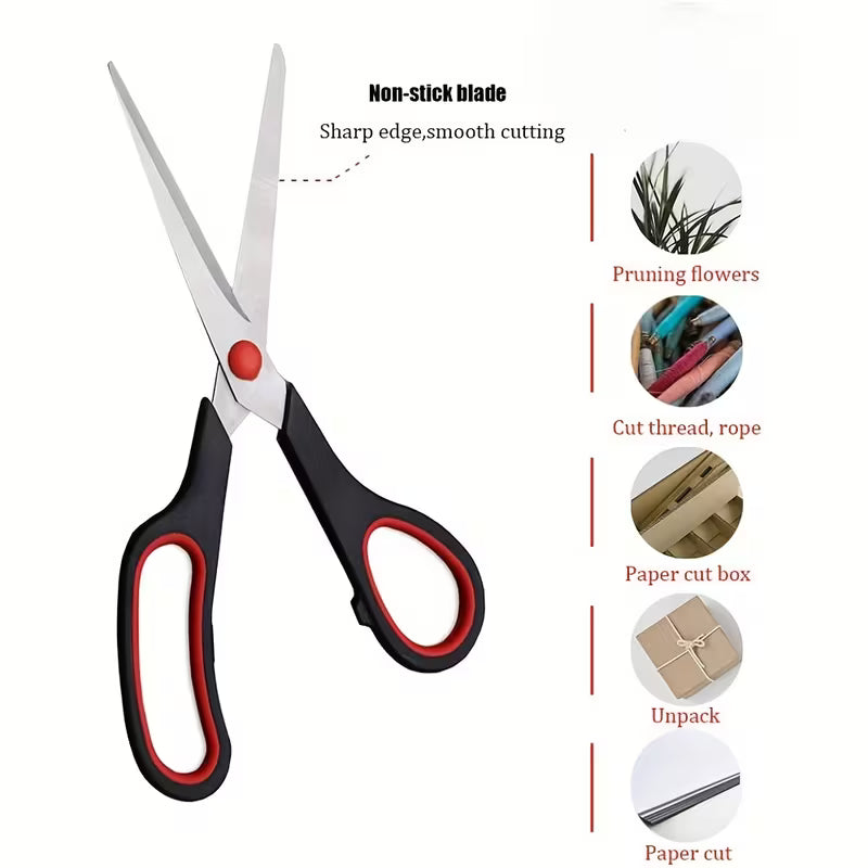 3pcs Stainless Steel Multipurpose Scissors, 21.59 cm Ultra Sharp Shears with Comfort Grip Handles for Household, Office, and Crafts