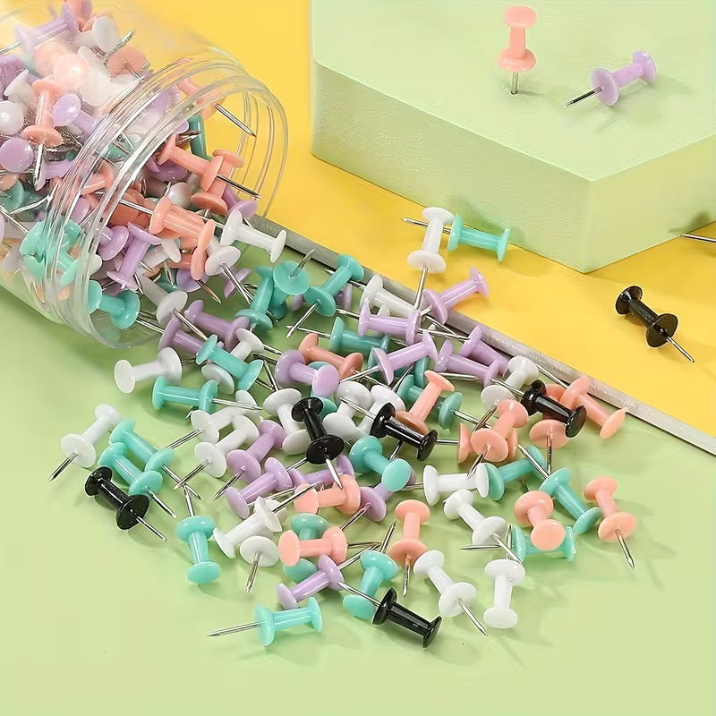50pcs Macaron Tack Pins, Suitable for Thumb Nails on Bulletin Boards, Also Ideal for Softwood Wall Hanging Decorations; These Colorful Tacks Are Designed for Office