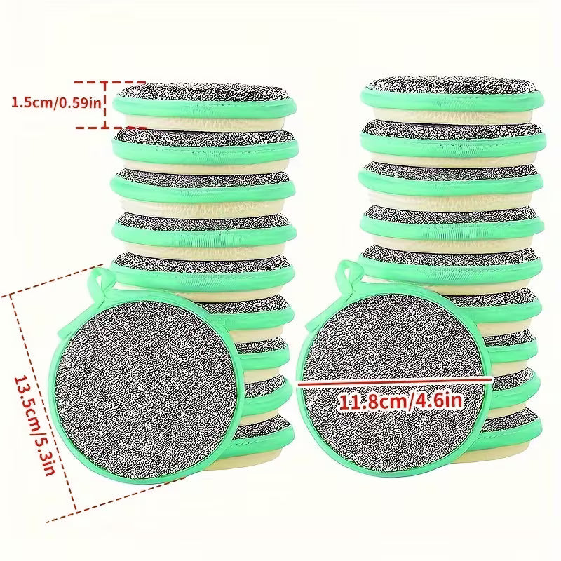 Multi-Purpose Kitchen Cleaning Sponges and Scrubbers | Durable, Washable Lime Green Polyester Dishcloths with Beige Textured Surface for Sinks, Stovetops, Pots and More - Versatile Cleaning Tool for Bedroom/Kitchen/Living Room