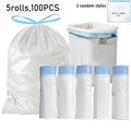 5 Rolls/100 Thickened Leak-Proof And Odor-Proof Trash Bags, 13 Gallon Kitchen Trash Bags, with Drawstring Closure - Thickened, Tear-Resistant, (10-15L) Trash Bags