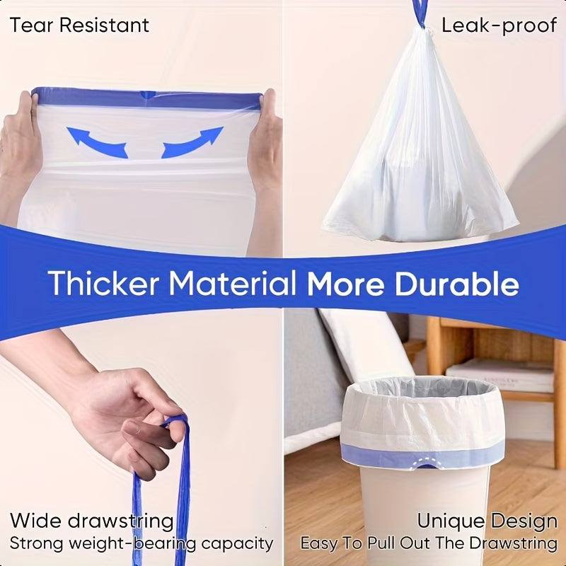 5 Rolls/100 Thickened Leak-Proof And Odor-Proof Trash Bags, 13 Gallon Kitchen Trash Bags, with Drawstring Closure - Thickened, Tear-Resistant, (10-15L) Trash Bags