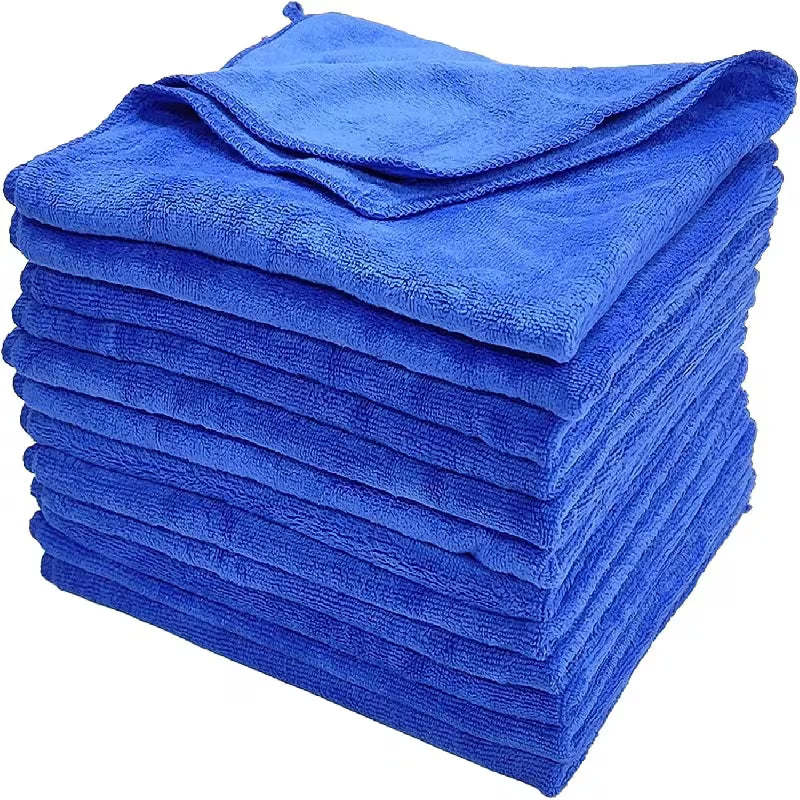 5pcs Ultra-Soft Microfiber Towels | Super Absorbent & Durable For Car Wash, Detailing, And Household Use (Blue)