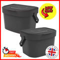 6 Litre Black Kitchen Compost Caddy Bin