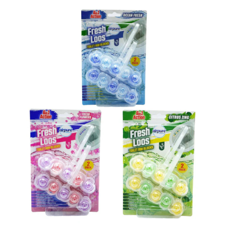 Airpure Fresh Loos 6 in 1 Toilet Rim Block Pack of 6