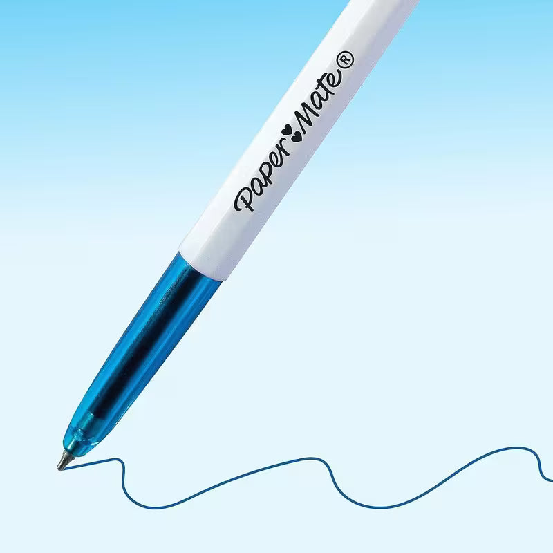 Ballpoint Pens Blue x50 Set Box 1.0mm Medium Point Tip Nib School Work