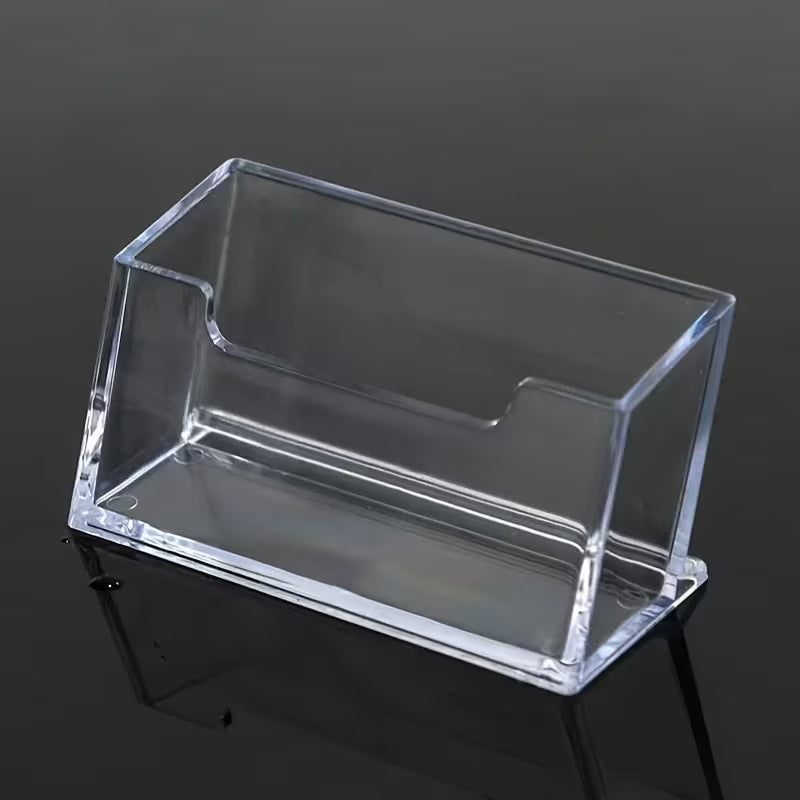 Transparent Business Card Holder, Desktop Organizer Acrylic Display Stand Box, Office Essential Supplies- Bead Storage