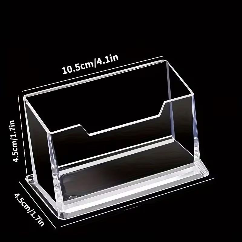 Transparent Business Card Holder, Desktop Organizer Acrylic Display Stand Box, Office Essential Supplies- Bead Storage