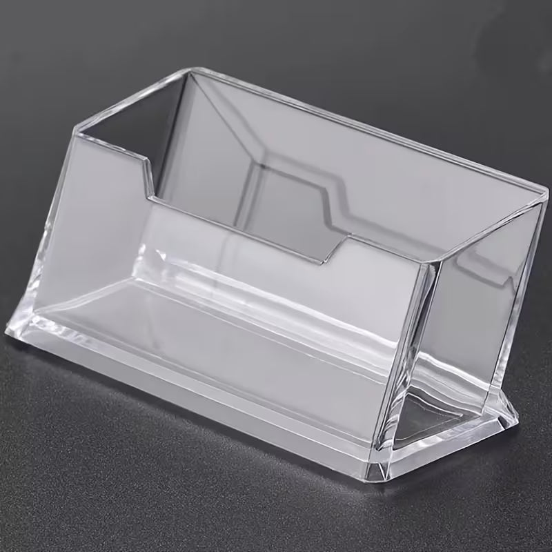 Transparent Business Card Holder, Desktop Organizer Acrylic Display Stand Box, Office Essential Supplies- Bead Storage