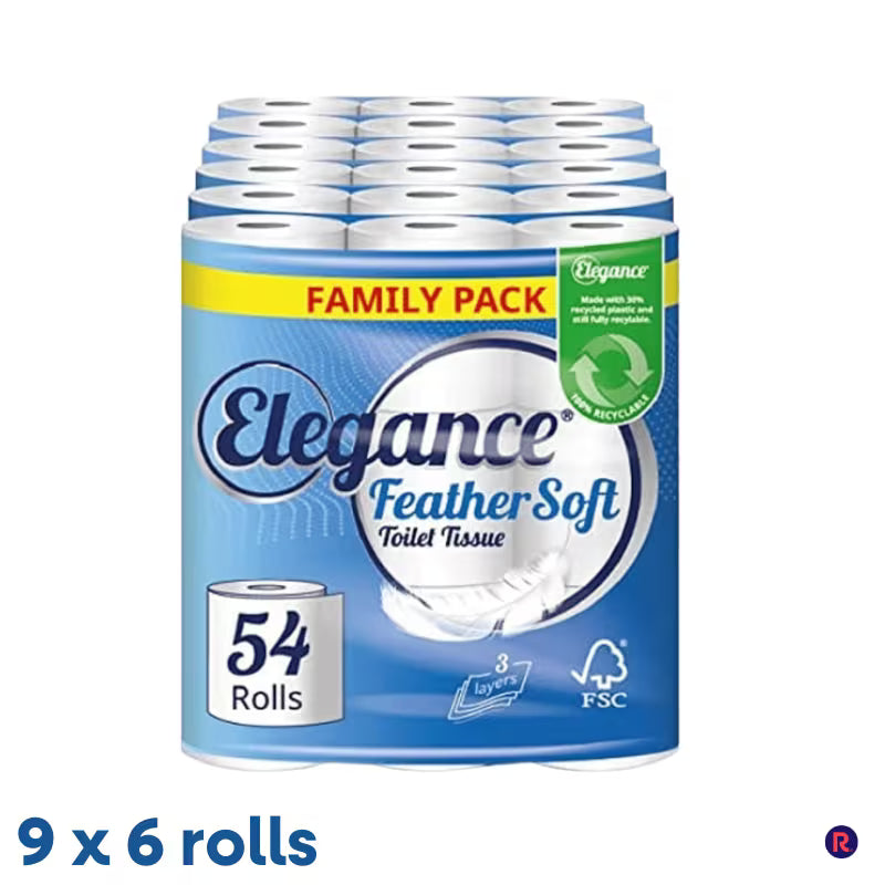 Elegance 3 Ply Feather Soft 6 x 9 roll - 54 Rolls