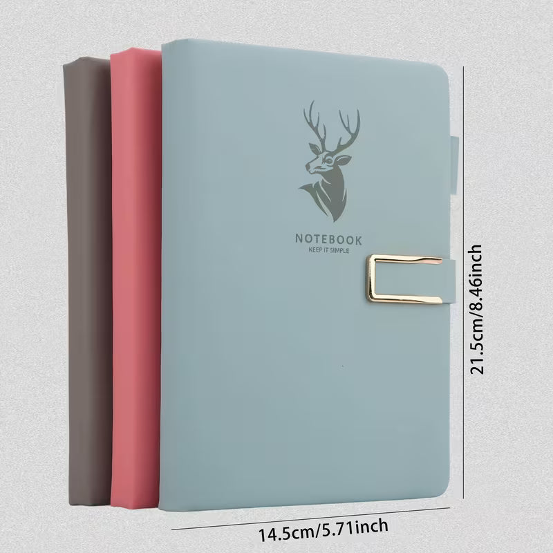 3pcs A5 Faux Leather Notebook Set with Bookmark, Hard Cover, Magnetic Closure, Waterproof - Ideal for Business Meetings and Universities