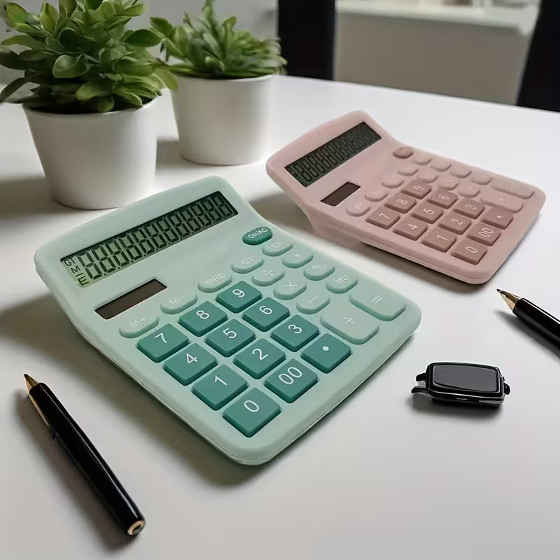 Large Desktop Calculator, Comfortable Touch, Large Buttons, 12-Digit Display, Solar/Battery Dual Power Supply, Large Display Screen, Suitable for Office, Shopping Mall And Home Use. School Calculator, Mini Calculator, School Calculator