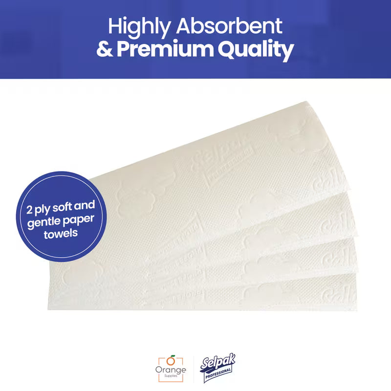 Selpak Professional Z Fold Paper Towels, 2ply Paper Hand Towels (Total 2400 sheets)
