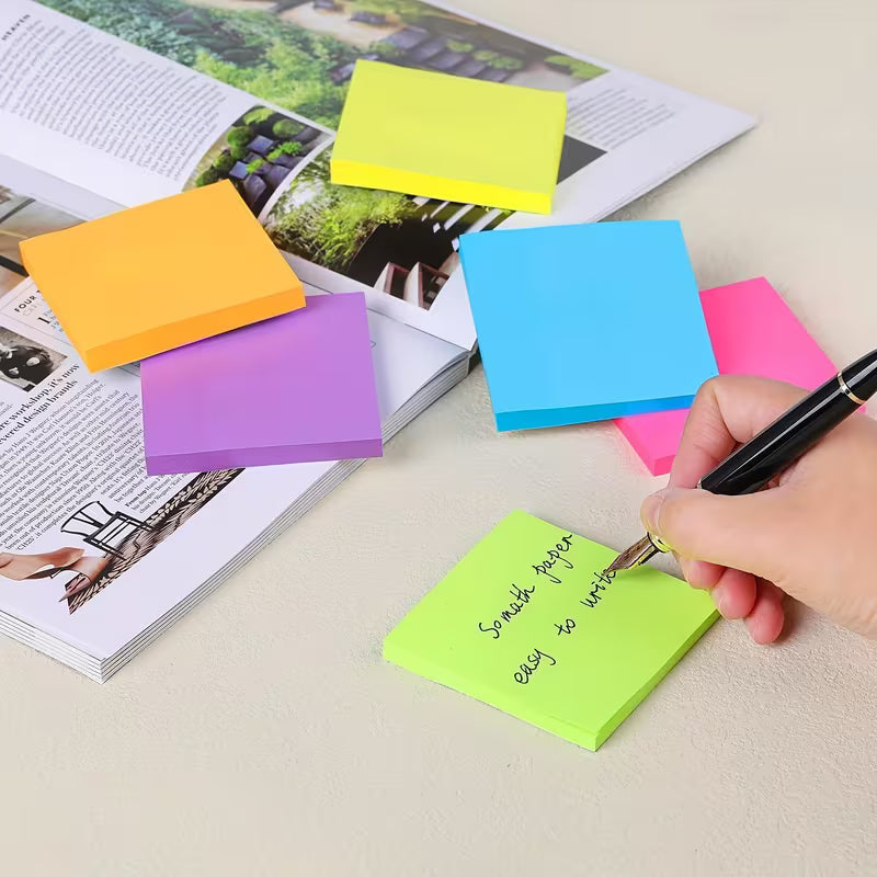 Set of 6 (180 Sheets) Sticky Notes Measuring 7.62X7.62 cm, Featuring Vibrant Colors And Self-Adhesive Pads, Perfect for Use at Home, in The Office, Or in Notebooks, with 30 Sheets Per Pad